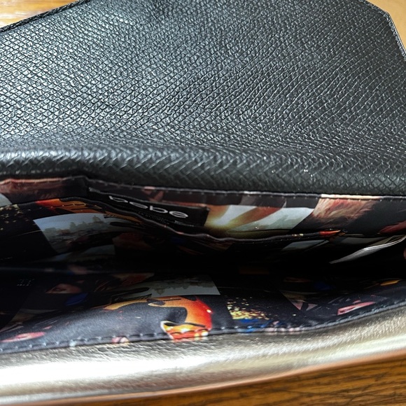 VTG 90s Bebe Signature Clutch Purse Handbag Black Gold Tone Two Compartments. - Picture 12 of 12